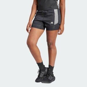Adidas Own The Run 2-in-1 Shorts Women’s Size Large Lined Black With Reflectors